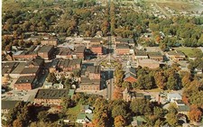 Angola Indiana City Square Aerial View Postcard 1959 L. L. Cook Co. picture
