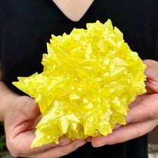 Rare Natural yellow sulfur crystal quartz crystal mineral specimen 441G picture