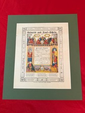 antique original PA Dutch FRAKTUR Geburts Und Taufschein 1865 ESTATE SALE FIND picture
