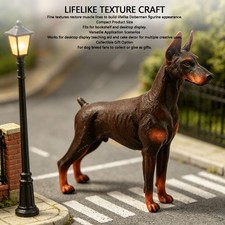 Doberman Figurine Solid PVC Lifelike Muscular Doberman Pinscher Statue Deco NPGB picture