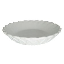 Milk Glass Bowl Round Serving Salad Bowl Vintage Basket Weave Unmarked - Chipped picture