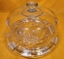 VTG 1930’s Federal Glass Co. Clear Sharon Cabbage Rose Footed Cake Plate & Dome picture