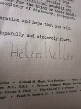 HELEN KELLER - TYPED LETTER SIGNED Sept26,1958 Overseas Blind & Letter From Rome picture