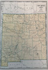 Vintage 1945 WORLD WAR 2 ERA NEW MEXICO MAP  Estate Sale Find picture