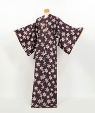 Vintage Brown Floral Komon Kimono – Washable Polyester, Fully Lined 2610148 picture