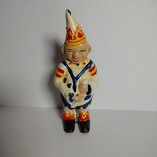 Vtg Antique Cast Iron Creepy Clown Jester Penny Still Cent Bank  5.5