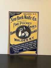 Hammer Brand Walden New Your  Knives  Company Vintage Style Metal Sign picture