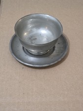 Boardman Paul Revere Pewter Bowl GA Woodward Taunton Mass Saucer Vintage Set picture