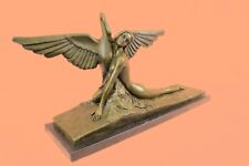 Bronze Sculpture lady play with swan bronze statue LEDA AND THE SWAN Decorative picture