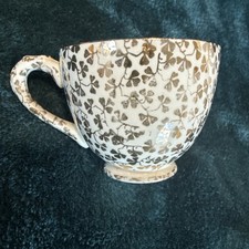 Antique Empire England Gold Clover Demitasse Teacup Coffee Cup picture