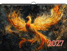 2027 Wall Calendar ~ Eternal Phoenix: Mythical Firebirds in Celestial Realms picture