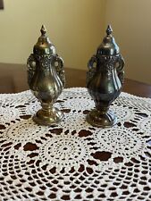 Wallace Baroque Vintage Silver Plated Salt And Pepper Shakers Heavy picture