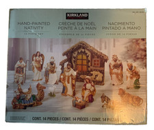 Kirkland Signature 14-Piece Nativity Set Hand Painted Christmas NIB Costco picture