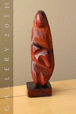 FAB MID CENTURY ABSTRACT REDWOOD SCULPTURE VTG 50S 60S MADONNA CHILD ORIG. ART picture