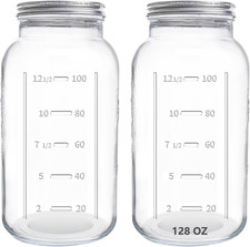 128 Oz Mason Jars Extra Wide Mouth 2 Pack, 1 Gallon Glass Large picture