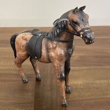 Vintage Leather Clad Horse Figurine 12” Tall Buckskin picture