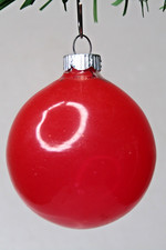 VTG WWII era Unsilvered Glass Matte Red BALL Christmas Ornament Shiny Brite picture