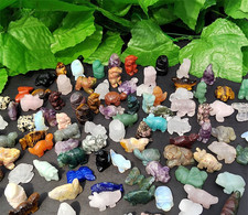 100pcs Wholesale Mix Natural Quartz Crystal Animal Carved Crystal Skull Healing picture