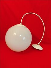 Vintage Mid Century Modern White Glass Globe Orb Hanging Ceiling Light Lamp picture