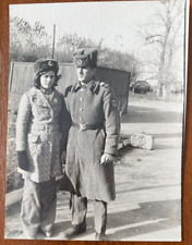 Affectionate Gentle Military Man with Beautiful Woman Vintage Photo picture