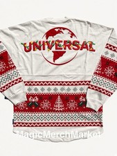 Universal Studios Globe Logo Christmas Lights Holiday Spirit Jersey XL picture