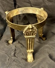 Vintage Solid Brass Tripod Display Stand Claw Foot Neoclassical Rose Bowl Orb picture