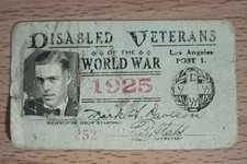1925 WWI DISABLED VETERANS War Picture Photo ID US Military picture
