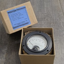 Vintage WWII Signal Corps Weston Model 301 IS-141 Panel Meter w/ Written Record picture