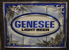 GENESEE LIGHT BEER, GENESEE BREWING CO. ROCHESTER, N.Y.,  Reverse On Glass  Sign picture