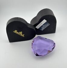 VTG Rosenthal faceted purple glass crystal Heart Paperweight With Box picture