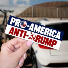 Pro America Anti-Trump Car Magnet or Bumper Sticker picture
