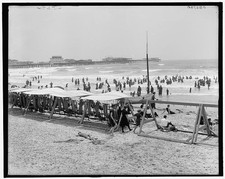 Photo:Bathers at Atlantic City Beach New Jersey Boardwalk Pier picture