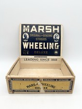 Vintage 30s Marsh Wheeling Deluxe Cigar Box Original West Virginia Advertising picture