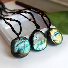 Delicate Natural Labradorite Pendant Crystal Necklace Healing Stone Necklace ELH picture