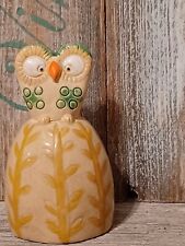 Vintage Owl Cross Eyed Bell by Enesco, Whimsical Pottery Ceramic, 1978, Japan picture