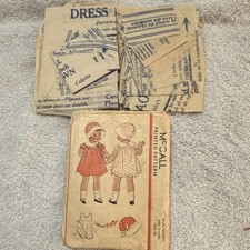 Vintage 1930s McCall Printed Pattern Dolls Outfit with Transfer Size 22 Cut picture