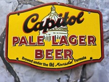 VINTAGE CAPITOL PALE LAGER BEER  PORCELAIN SIGN 10