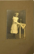 Antique German Cabinet Card Photo Lot of 6 Children Portraits 1st Communion picture