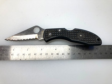 Vintage Spyderco Delica 1 Clipit Black FRN D-2 Seki City Japan Folding Knife picture