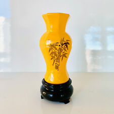 Vintage Avon Golden Bamboo Vase Sweet Honesty Cologne Collectible Bottle EMPTY picture