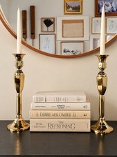 Sir/Madam Georgian Brass Candlesticks | Matching Pair | 13
