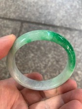 Excellent Pure Chinese Jadeite Jade W/Green Bangle Bracelet  picture