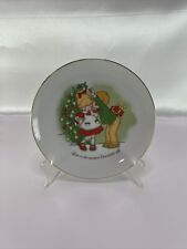 Vtg Love is the Sweetest Gift Christmas Decorative Wall Plate 6.25”Made in Japan picture