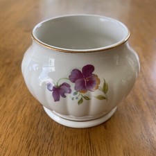 Vintage Sadler England Sugar Bowl Open Pansy Gold Trim picture