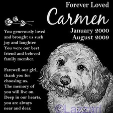 Personalized Cockapoo Dog Pet Memorial 12x12 Granite Headstone Grave Marker picture