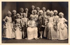 Vienna Boys Choir Colonial Costumes Crossdress Masquerade RPPC Postcard COPY picture