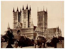 England, Lincoln Cathedral, Vintage Albumen Print Vintage Albumen Print Print picture