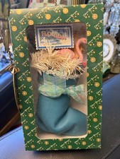 VTG Dillard's Trimmings Florida-themed pink flamingo Christmas ornament W/box picture