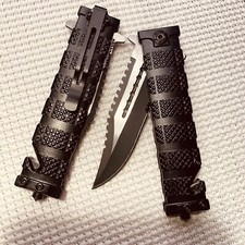 12 Pcs Of 9” Metal Baton Tactical Spring Assisted Folding EDC Pocket Knife picture