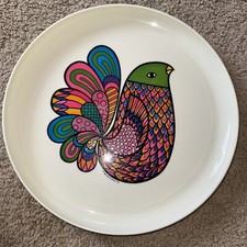 Vintage 1969 Deka Plastics Tot' Em Tray No.140 Pop Art Bird Plume 12.75